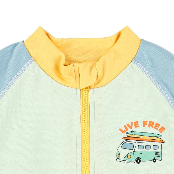 配色レトロカーワンポイントラッシュガード