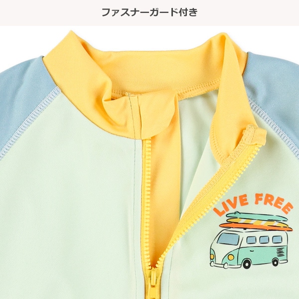 配色レトロカーワンポイントラッシュガード