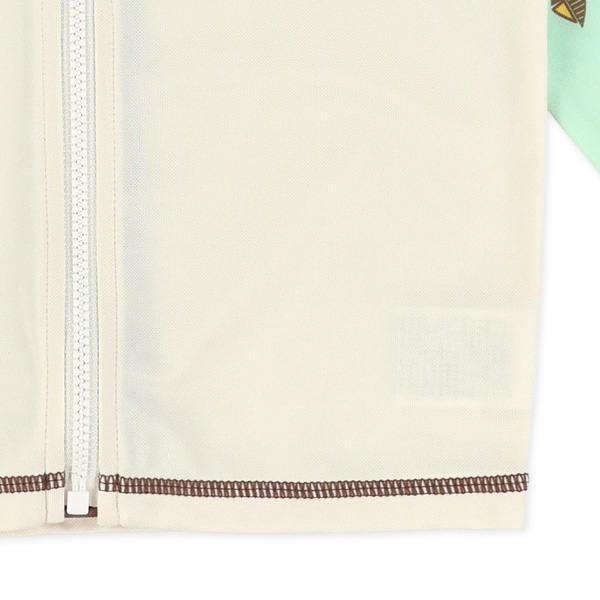 袖カラフル恐竜胸ワンポイントラッシュガード