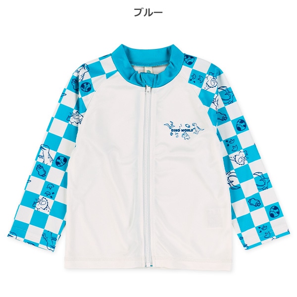恐竜チェッカー柄ラッシュガード