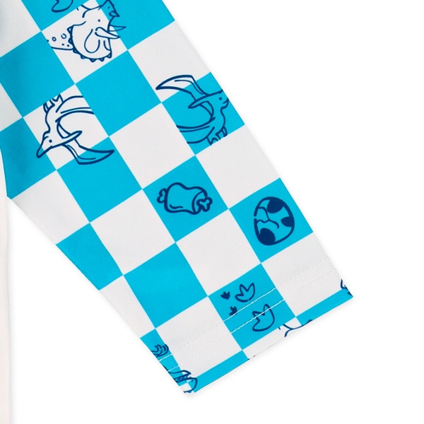 恐竜チェッカー柄ラッシュガード