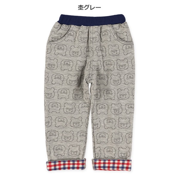ニットキルトくま総柄ロングパンツ