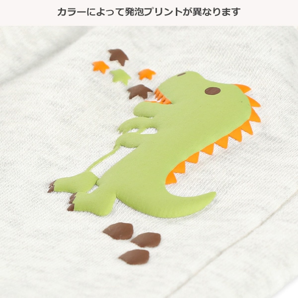 裏起毛恐竜・飛行機配色発泡プリントパンツ