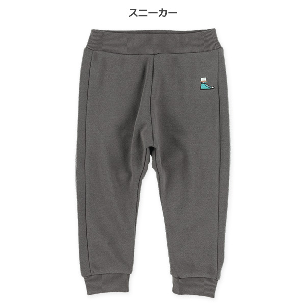 裏起毛ワンポイント刺繍パンツ