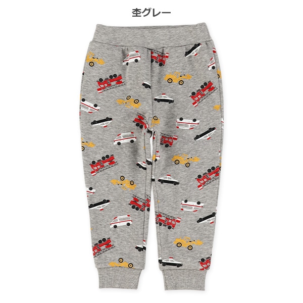 裏起毛はたらくくるま柄ニットロングパンツ