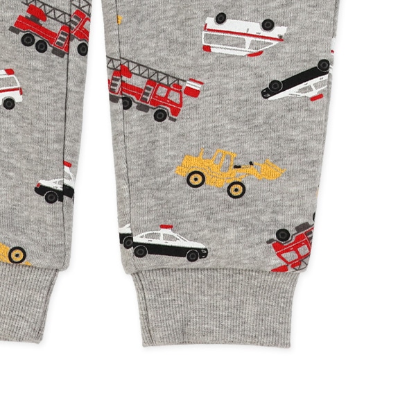 裏起毛はたらくくるま柄ニットロングパンツ