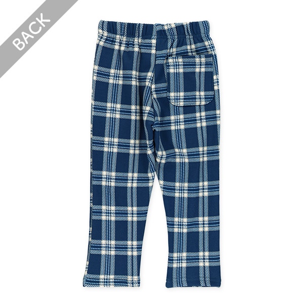 裏起毛チェック柄のびのびパンツ