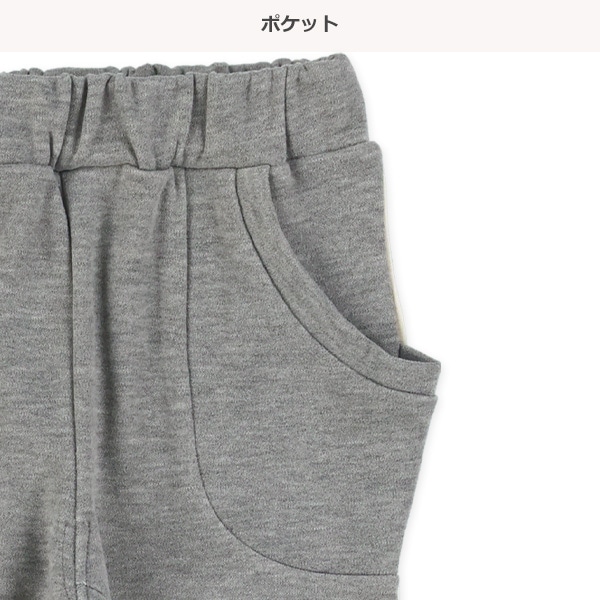 裏起毛ホイップタッチサイド1ライン裾リブロングパンツ
