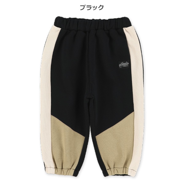 裏起毛サイドひざ切り替えパンツ