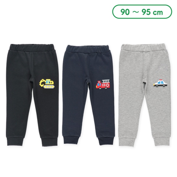 裏毛はたらくくるま発泡プリントロングパンツ