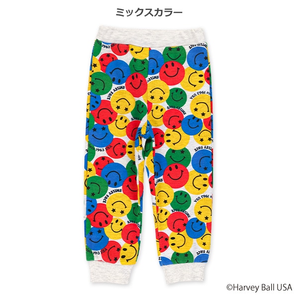 裏毛スマイリー総柄ロングパンツ