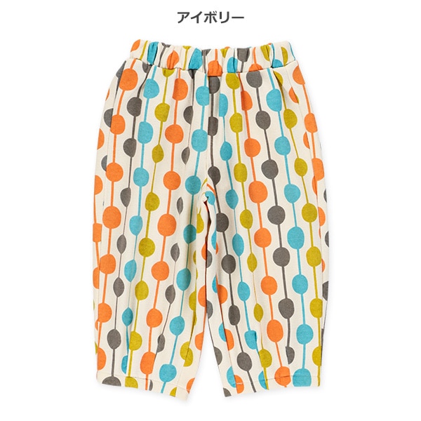 裏起毛パイル総柄タックパンツ