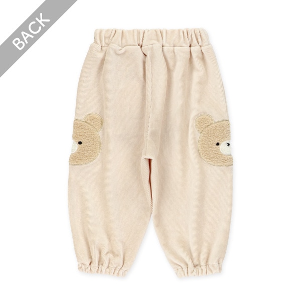 ニットコールストレッチくまボアアップリケパンツ