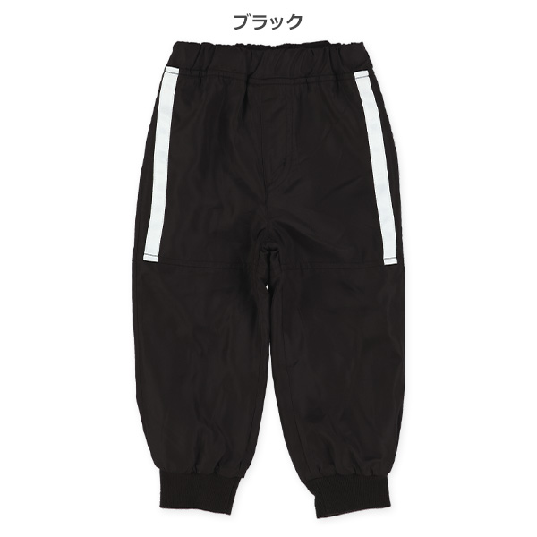 タフタ裏フリース裾リブロングパンツ