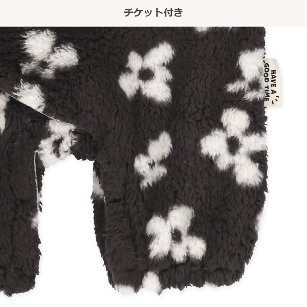フリースチェック・花柄長袖カバーオール