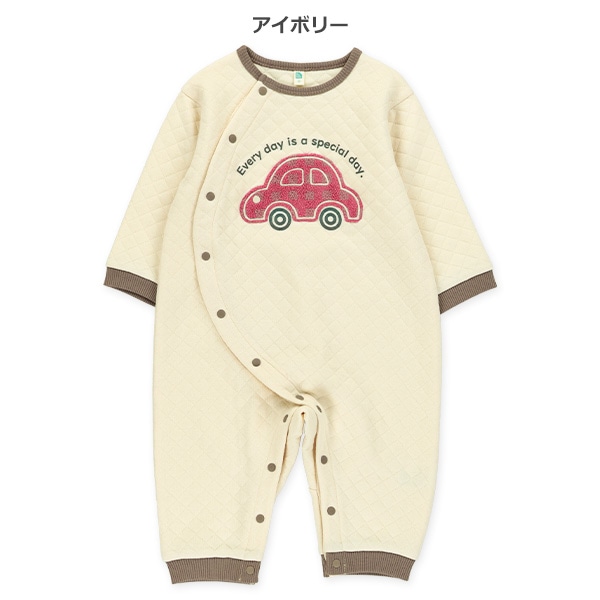 キルトサガラ刺繍長袖カバーオール