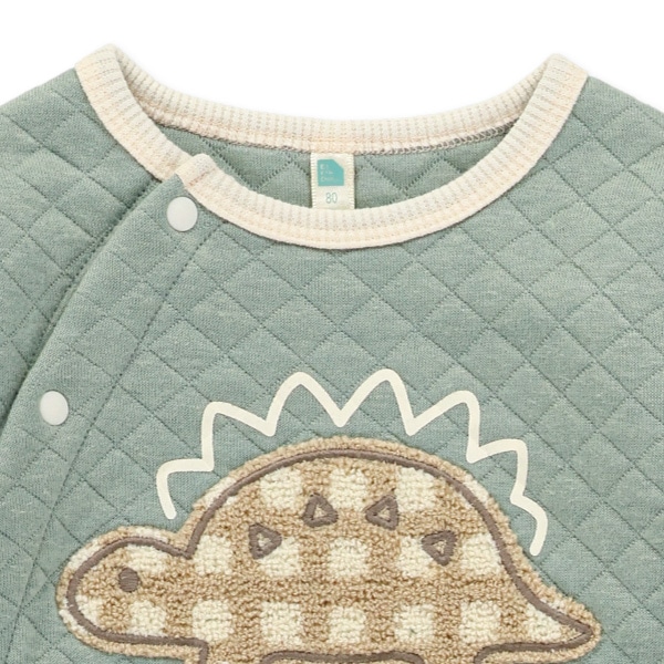 キルトサガラ刺繍長袖カバーオール