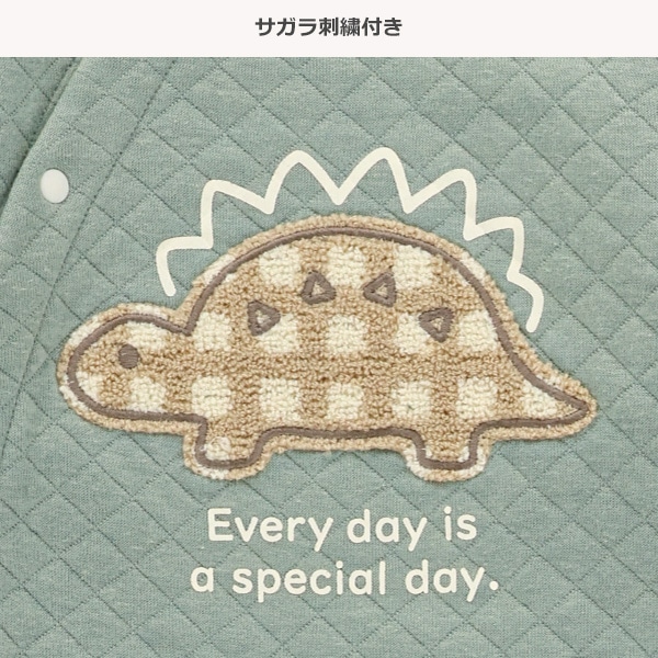 キルトサガラ刺繍長袖カバーオール