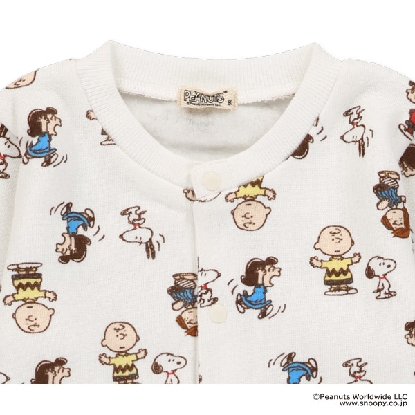 裏起毛総柄長袖カバーオール（スヌーピー）