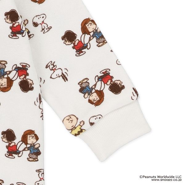 裏起毛総柄長袖カバーオール（スヌーピー）