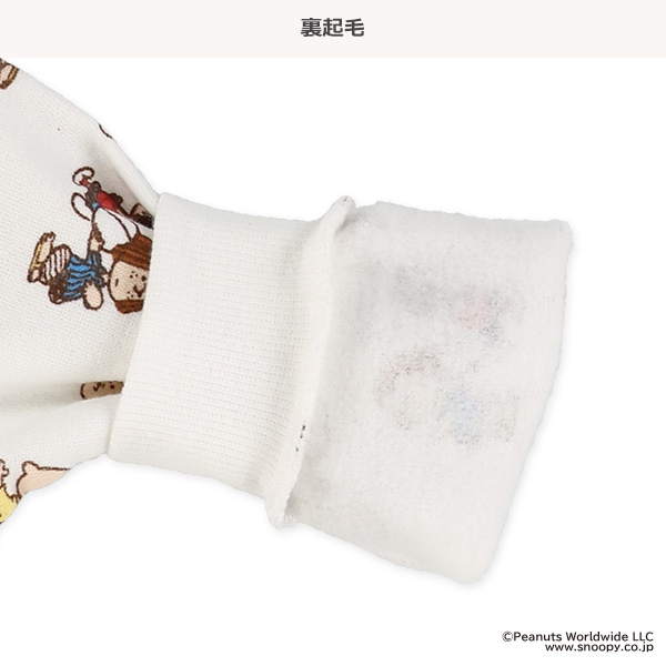 裏起毛総柄長袖カバーオール（スヌーピー）