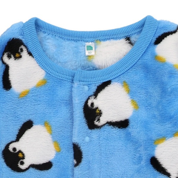 フリースペンギン総柄長袖カバーオール