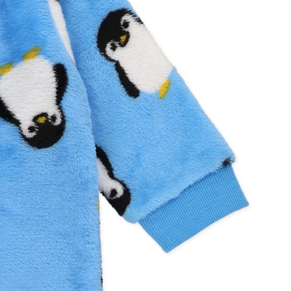 フリースペンギン総柄長袖カバーオール