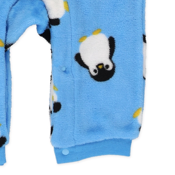 フリースペンギン総柄長袖カバーオール