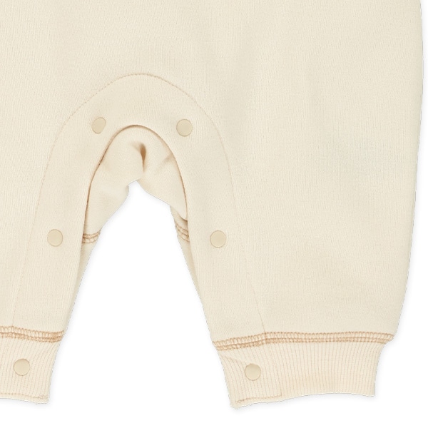 裏起毛配色ステッチ長袖カバーオール