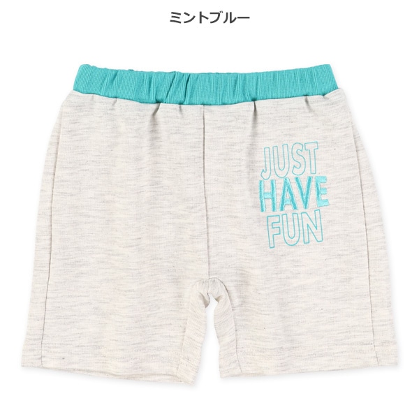 ミニ裏毛ロゴ刺繍ハーフパンツ