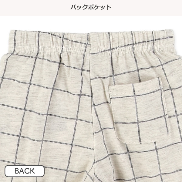 ニットチェックプリントハーフパンツ