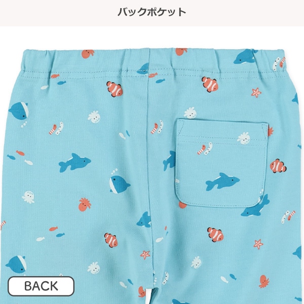 5分丈海の生き物柄レギンス