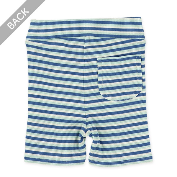 5分丈スパンテレコボーダーハーフパンツ