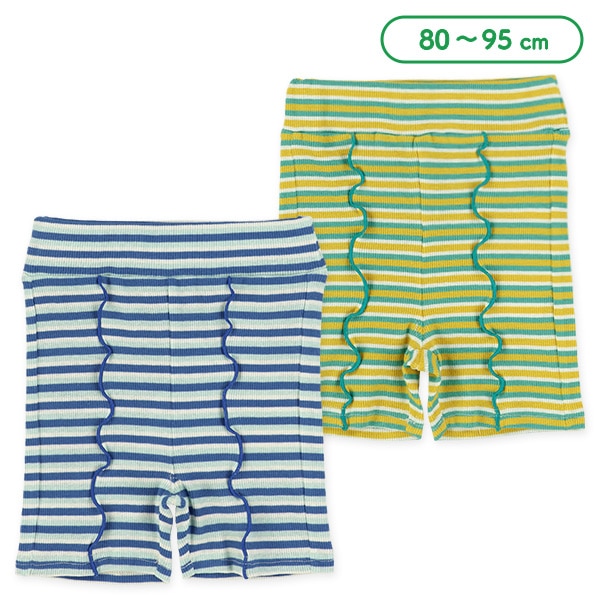 5分丈スパンテレコボーダーハーフパンツ