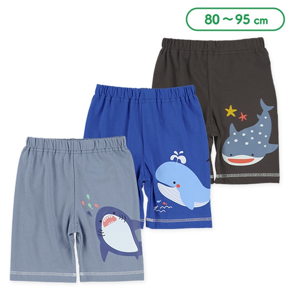 5分丈海の生き物プリントパンツ
