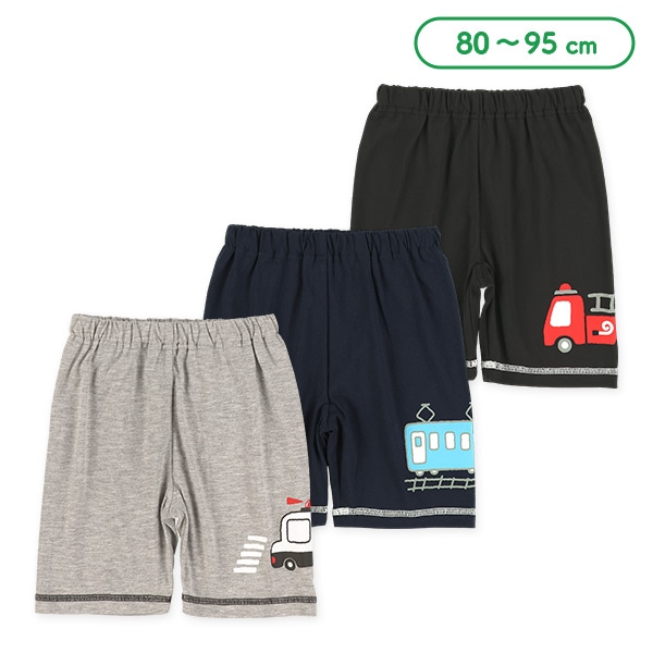 はたらくくるまサイドプリントハーフパンツ