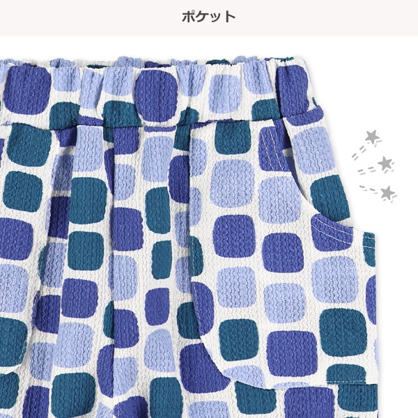 クレープトライバル・スクエア柄ハーフパンツ