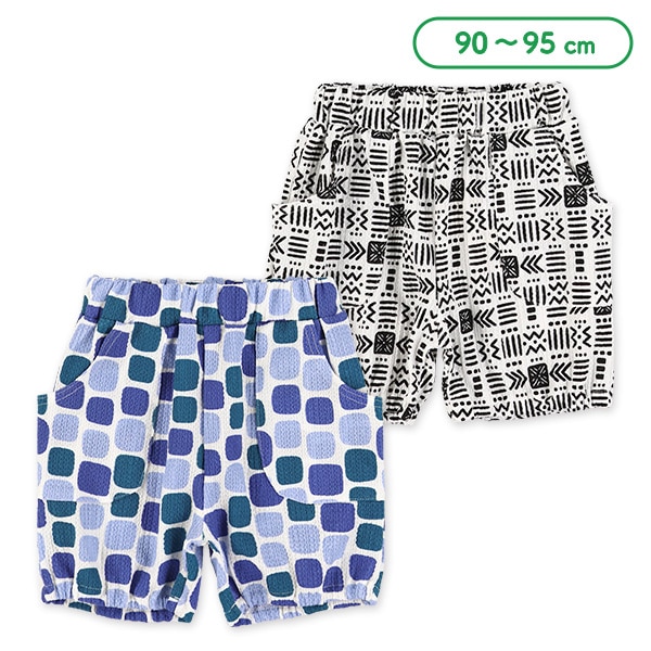 クレープトライバル・スクエア柄ハーフパンツ