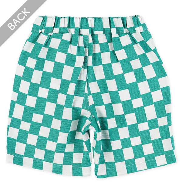 ムラ糸チェッカー柄ハーフパンツ