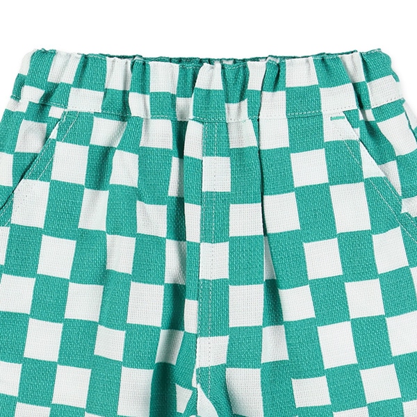 ムラ糸チェッカー柄ハーフパンツ