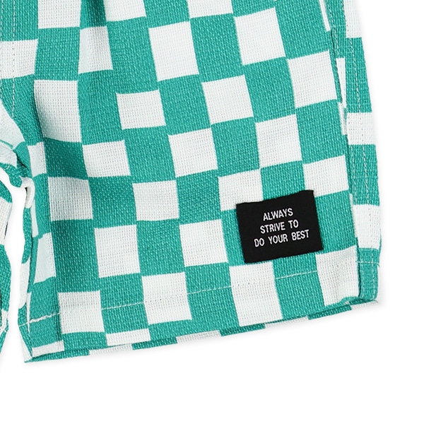 ムラ糸チェッカー柄ハーフパンツ