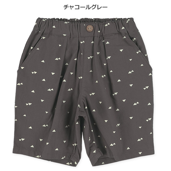 総柄タック入りハーフパンツ