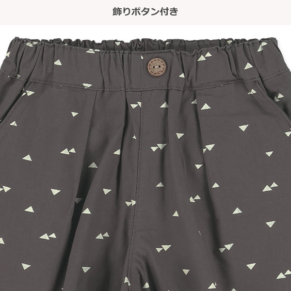総柄タック入りハーフパンツ