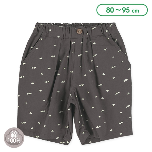 総柄タック入りハーフパンツ