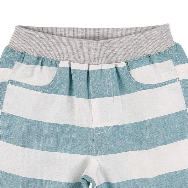 布帛ボーダーハーフパンツ