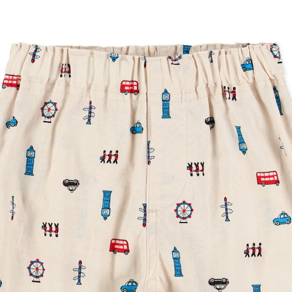 ロンドンバス柄ハーフパンツ