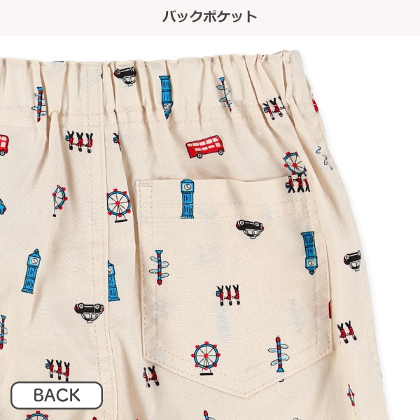 ロンドンバス柄ハーフパンツ
