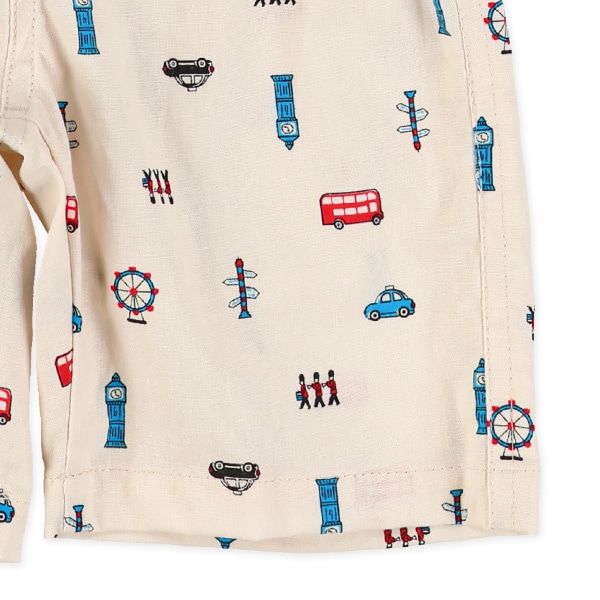 ロンドンバス柄ハーフパンツ