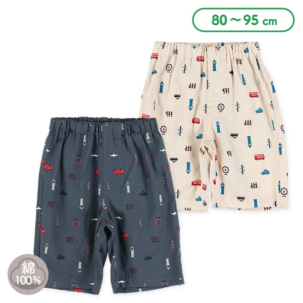 ロンドンバス柄ハーフパンツ