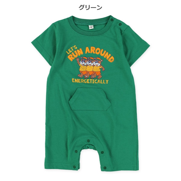 カンガルーポケットアメカジ半袖カバーオール